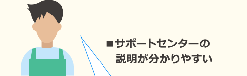 ■サポートセンターの説明が分かりやすい