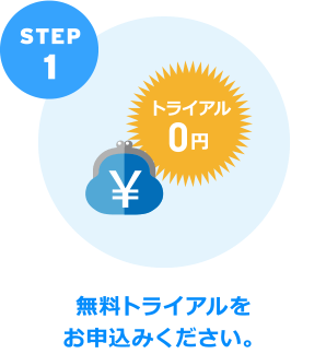 【STEP1】無料トライアルを
お申込みください。