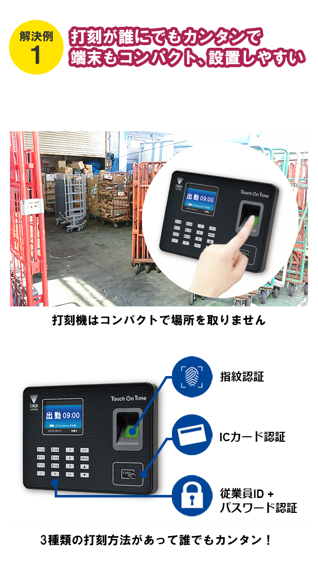 勤怠管理システム『タッチオンタイム』 for 小売業
