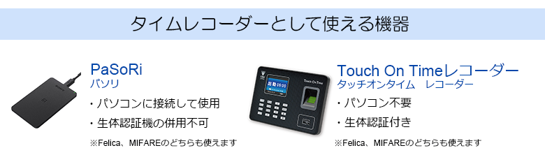 タイムレコーダーとして使える機器