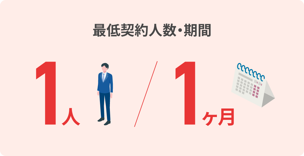 最低契約人数1人 最低契約期間1ヶ月