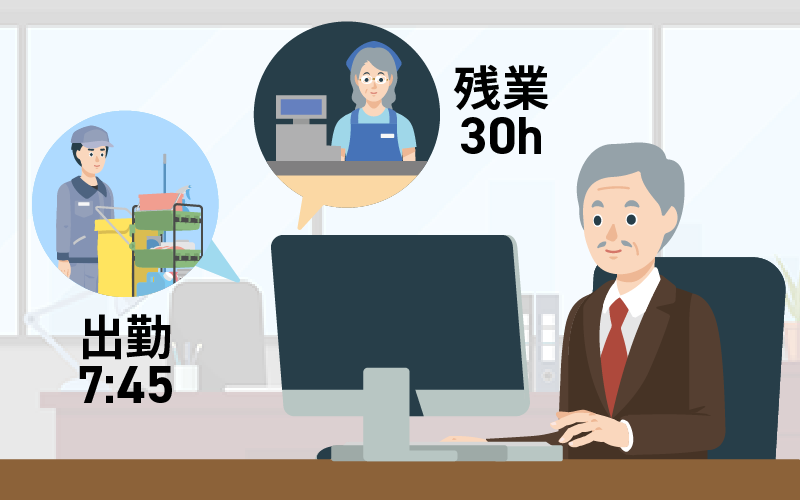 勤務状況を調べる校長先生